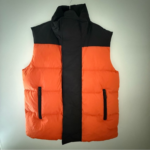 DSQUARED2 Men's Orange and Black Puffer Vest - Picture 3 of 15